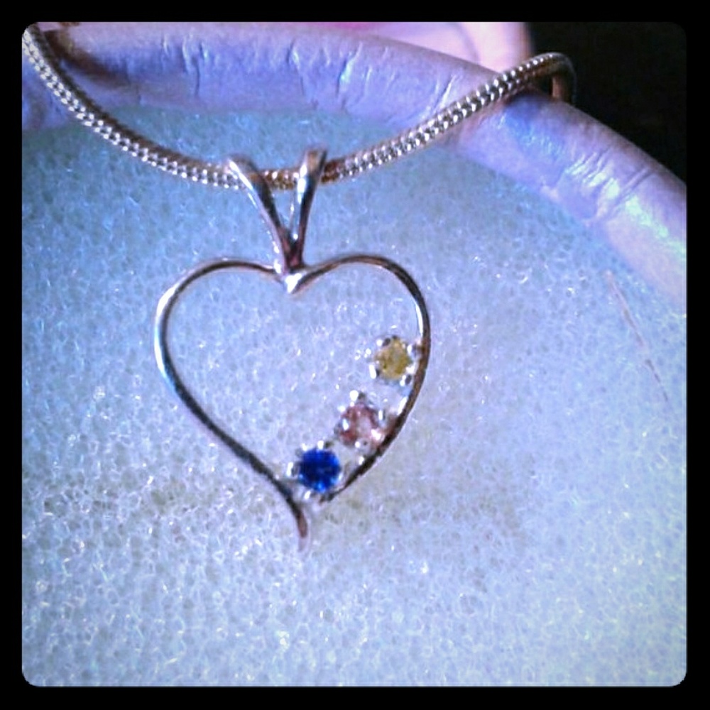 Natural Songea Sapphires Sterling Silver Necklace